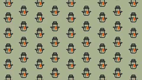 Festive Snowman Pattern - A Whimsical Winter Background. Stock Footage 325378862