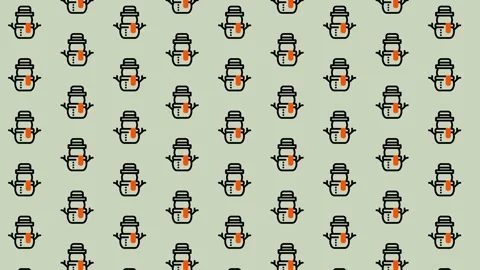 Festive Snowman Pattern - A Whimsical Winter Wonderland Design. Stock Footage 325378967