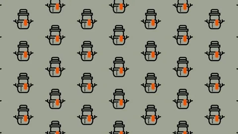 Festive Snowman Pattern - A Winter Holiday Background. Stock Footage 325378930