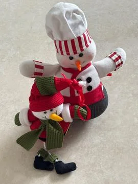 Festive snowmen Stock Photos