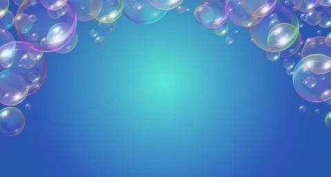 Festive soap bubbles frame festive design Stock-Illustration