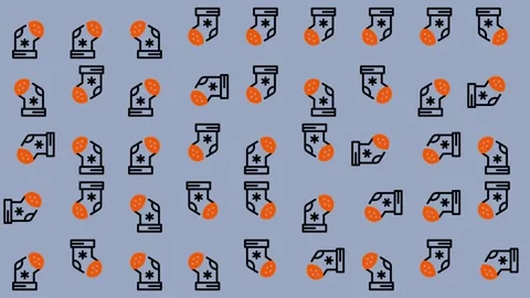 Festive Socks Pattern - A Cheerful Holiday Background Loop. Stock Footage 325378996