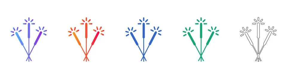Festive Sparkler Graphics Collection Stock Illustration