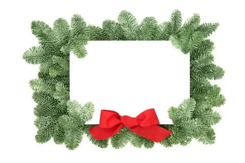 Festive Spruce Pine Winter and Christmas Border Stock Photos