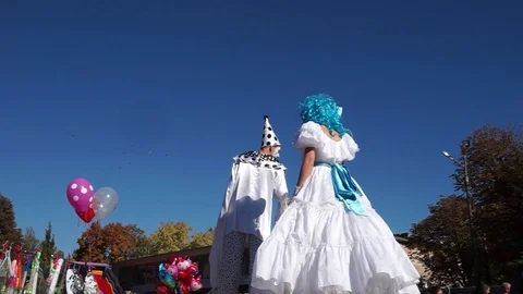 Festive square. Mass festivities. Various entertainment. Concert program. Stock Footage 100601098