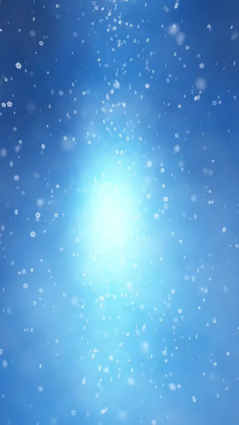 Festive star shapes flying on bright blue loop sky vertical background Stock Footage 344794136