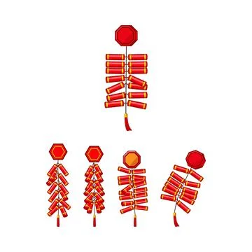 Festive string firecrackers celebrating traditional holidays Ilustración de archivo