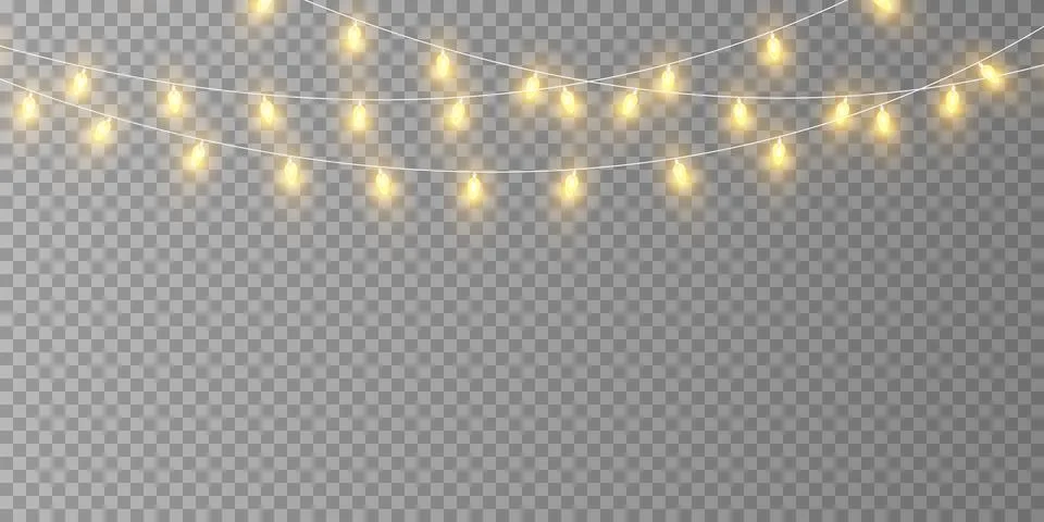 Festive string lights are perfect for celebration and decoration, adding a warm Stock Illustration