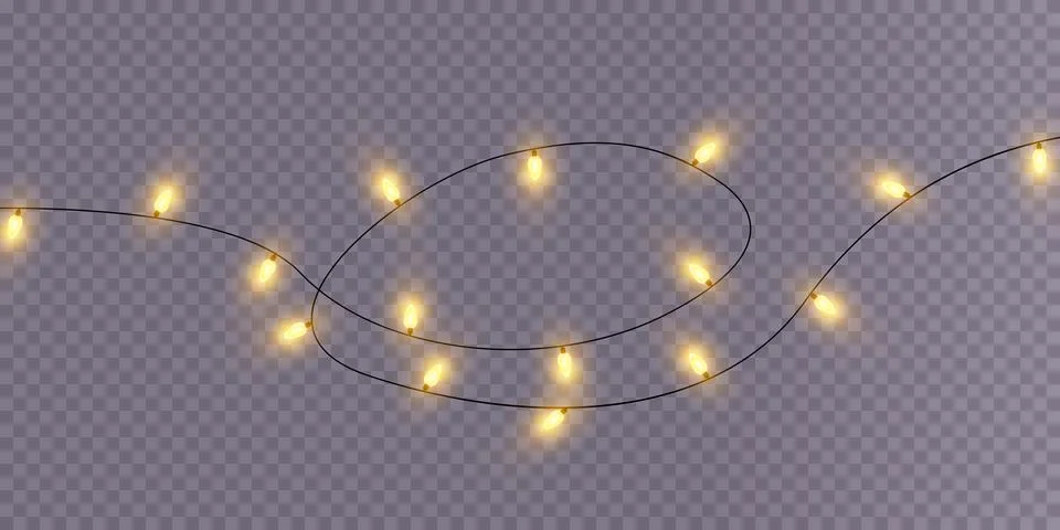 Festive String Lights that emit a Soft, Warm Glow to Create an Inviting Stock Illustration