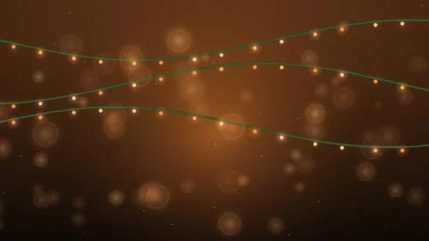 Festive String Lights Glowing and Floating Bokeh Background Video stock 347653428