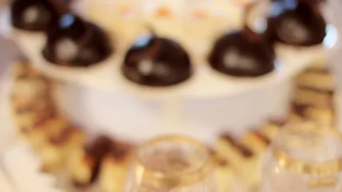 Festive table with cakes and sweets 스톡 동영상 102175707