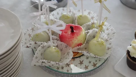 Festive table with delicious snacks. Great selection, whets the appetite Stock Footage 231596204