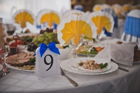 Festive table with dishes 4609. Stock Photos