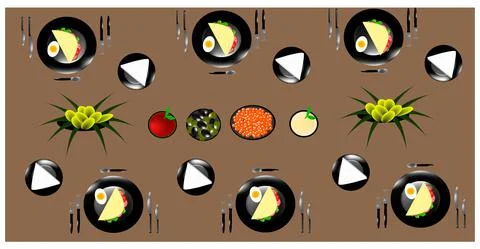 Festive table Stock Illustration