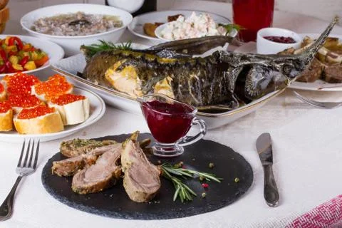 Festive table Stock Photos