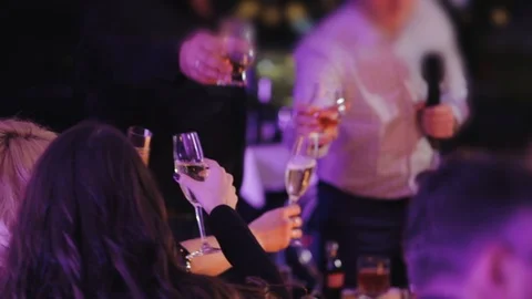 Festive table in a restaurant, celebration background Vídeo Stock 108125286