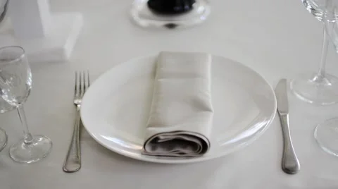 Festive Table Setting in Bright Colors and Vintage on a Beige Wedding Background Видео 65329853