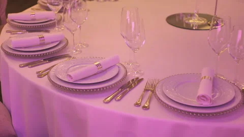 Festive table setting, decor. luxury event. event organization. wedding Stock Footage 156973799