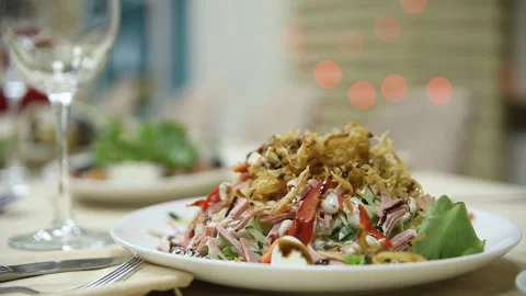 Festive table setting Stock Footage 114689928