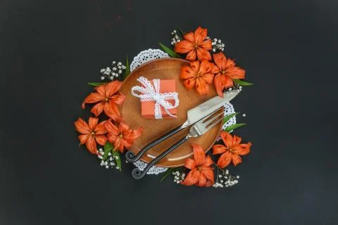 Festive table setting Stock Photos