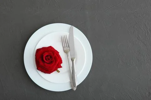 Festive table setting for Valentine's Day Stock Photos