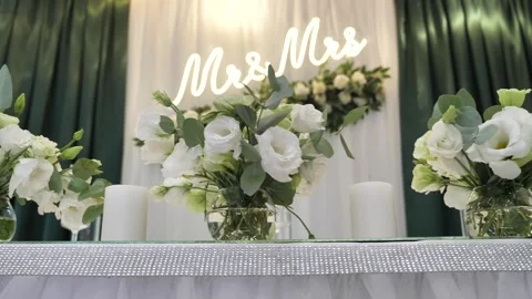 Festive table setting,decor. luxury event. event organization. wedding Stock Footage 316791856