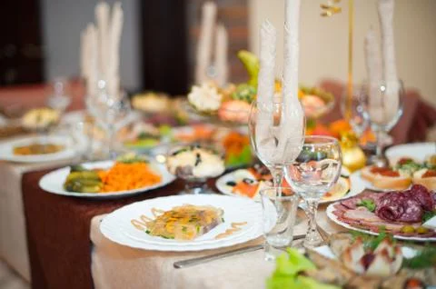 Festive table.festive table. Stock Photos