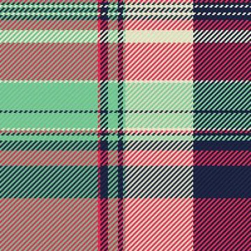 A festive tartan plaid pattern featuring vibrant red, navy, and soft mint g.. Stock Illustration