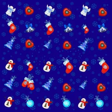 Festive texture with attributes of the New Year and Christmas. Sample of the Illustrazione stock