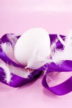 Festive traditional easter egg decoration purple Stock Photos