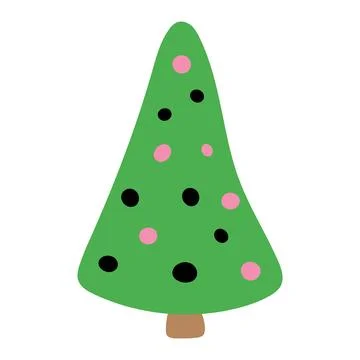 Festive Tree with Baubles Vector Illustration Stock Illustration