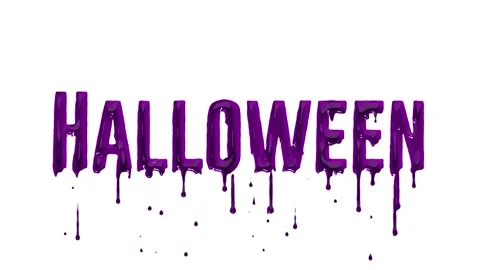 Festive turquoise HALLOWEEN text with dripping paint effect for spooky holiday Stock Footage 334836653