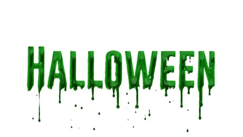 Festive turquoise HALLOWEEN text with dripping paint effect for spooky holiday Stock Footage 334836699