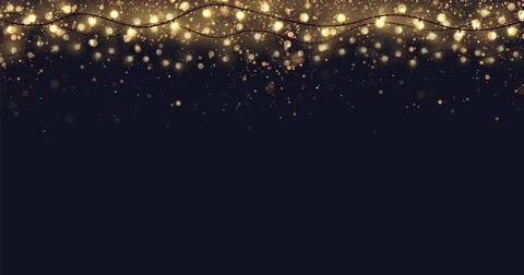 Festive vector background with gold glitter and confetti for christmas 库存插图