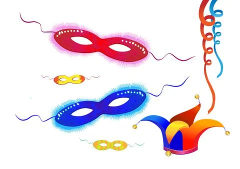 Festive vector elements carnival masks purim Illustrazione stock