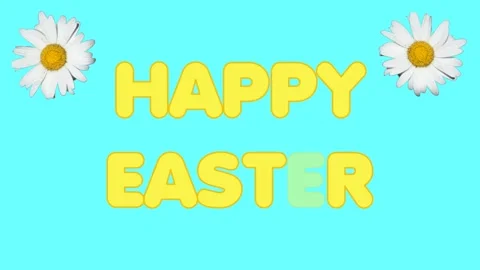 Festive video background for Easter with two daisies. Stock Footage 268032937