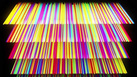 Festive vj loop with multicolored particles and smooth animated camera. Abstract Stock Footage 140125527