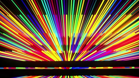 Festive vj loop with multicolored particles and smooth animated camera. Abstract Stock Footage 140125576