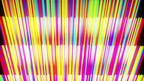 Festive vj loop with multicolored particles and smooth animated camera. Abstract Stock Footage 140125729