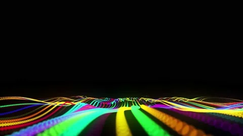 Festive vj loop with multicolored particles and smooth animated camera. Abstract Stock Footage 140125887