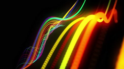 Festive vj loop with multicolored particles and smooth animated camera. Abstract Stock Footage 140126040