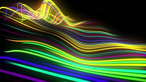 Festive vj loop with multicolored particles and smooth animated camera. Abstract Stock Footage 140126192