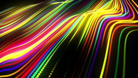 Festive vj loop with multicolored particles and smooth animated camera. Abstract Stock Footage 140126202