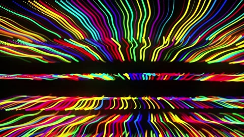 Festive vj loop with multicolored particles and smooth animated camera. Abstract Stock Footage 147557319