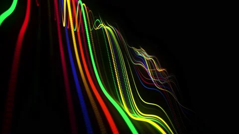 Festive vj loop with multicolored particles and smooth animated camera. Abstract Stock Footage 153218615