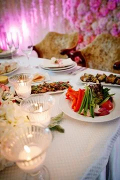Festive wedding feast 스톡 사진
