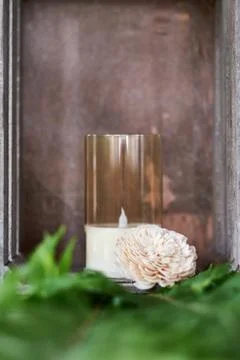 Festive wedding table decor. Stock Photos