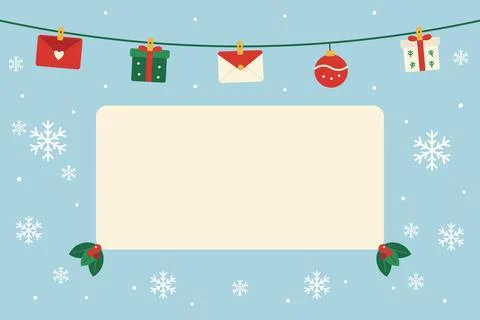 Festive Winter Background With Copy Space And Christmas Decorations Иллюстрация