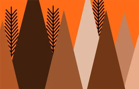 Festive winter holiday background featuring pine trees and delicate snowfla.. Stock Illustration