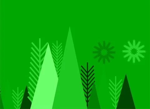 Festive winter holiday background featuring pine trees and delicate snowfla.. 스톡 일러스트